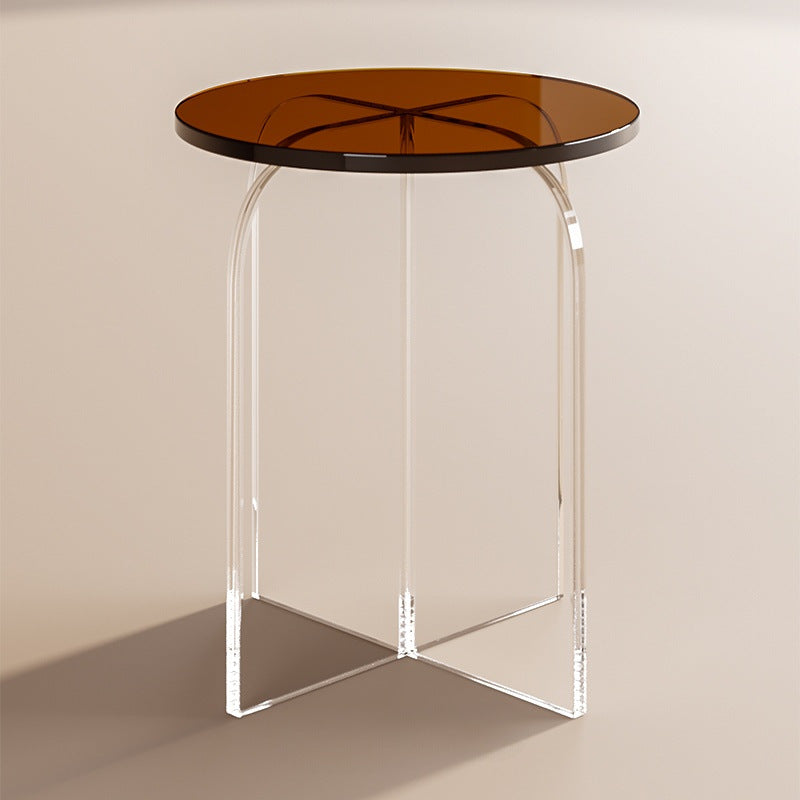 Contemporary Nordic Acrylic Round Vanity Stool For Bedroom And Living Room