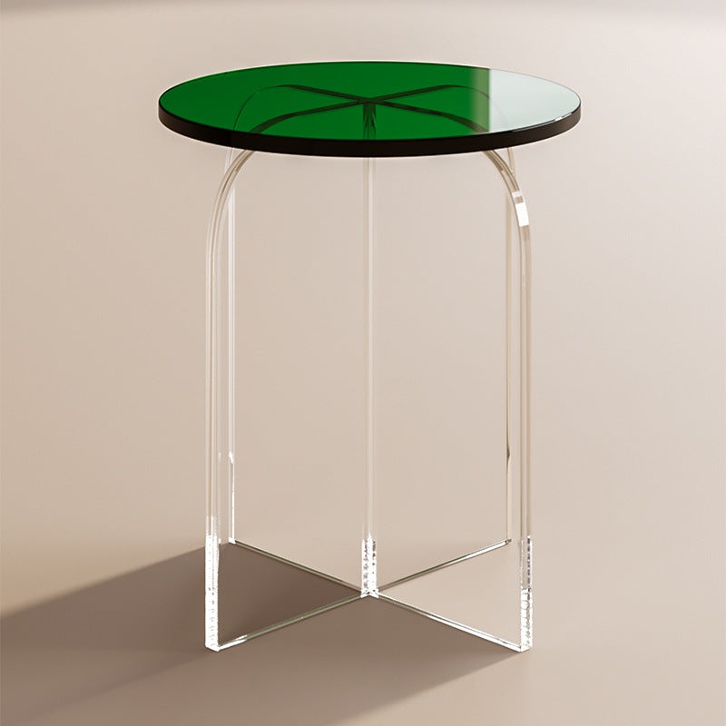 Contemporary Nordic Acrylic Round Vanity Stool For Bedroom And Living Room