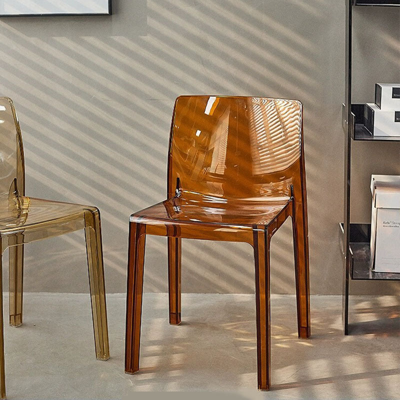Contemporary Nordic Acrylic Square Dining Chair For Bedroom, Living Room And Dining Room