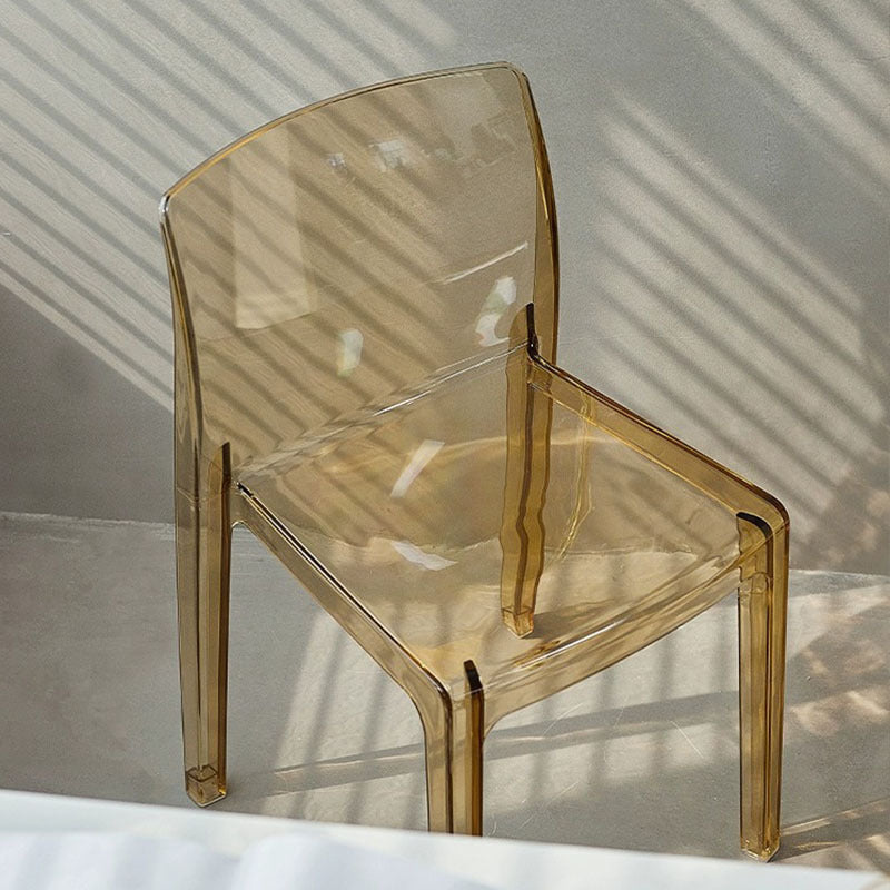 Contemporary Nordic Acrylic Square Dining Chair For Bedroom, Living Room And Dining Room