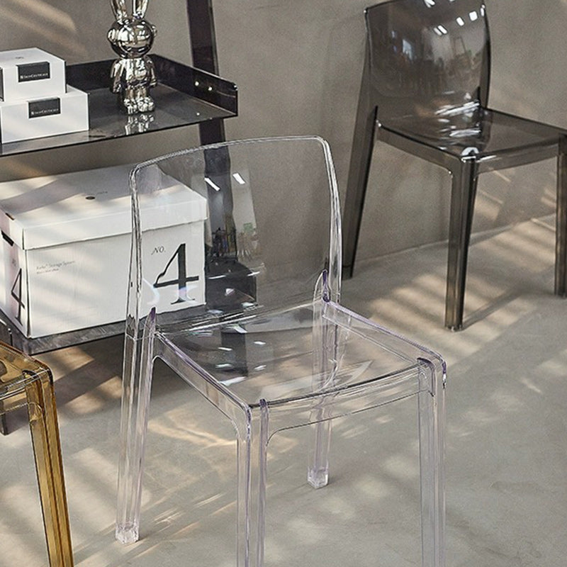 Contemporary Nordic Acrylic Square Dining Chair For Bedroom, Living Room And Dining Room