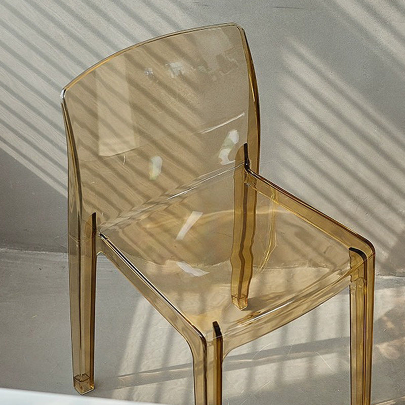 Contemporary Nordic Acrylic Square Dining Chair For Bedroom, Living Room And Dining Room