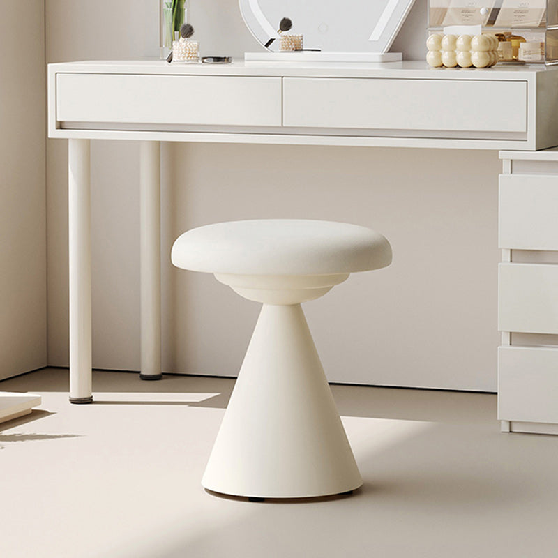 Modern Minimalist Leather & Iron Mushroom Cone Vanity Stool For Bedroom & Living Room