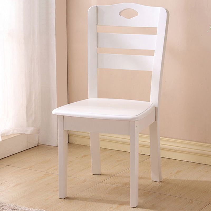 Modern Minimalist Solid Wood Square Dining Chair For Bedroom, Living Room & Dining Room