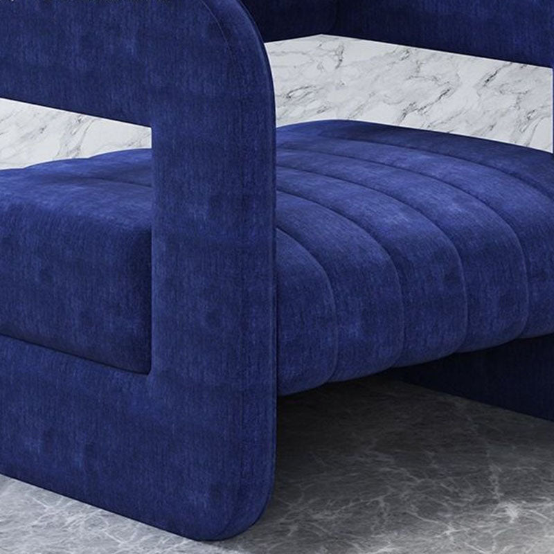 Contemporary Nordic Velvet & Metal Square Accent Chair For Bedroom & Living Room