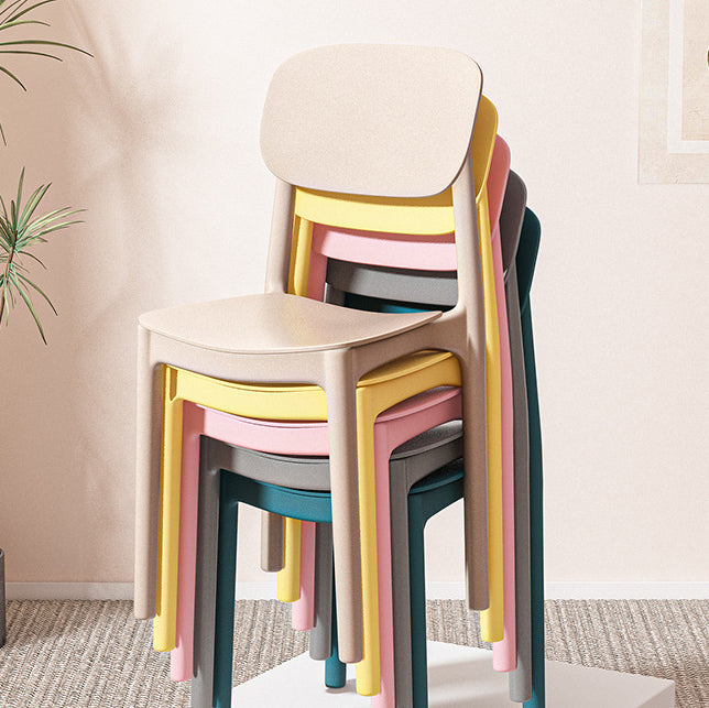 Modern Minimalist Curved Square PP Plastic Dining Chair Backrest For Dining Room