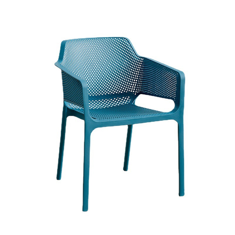 Modern Minimalist PP Plastic Curved Square Backrest Dining Chair For Dining Room