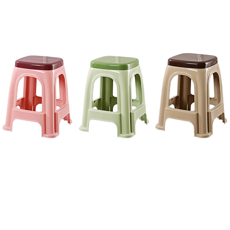 Contemporary Nordic Square Plastic Stackable Chair Footrest For Bedroom