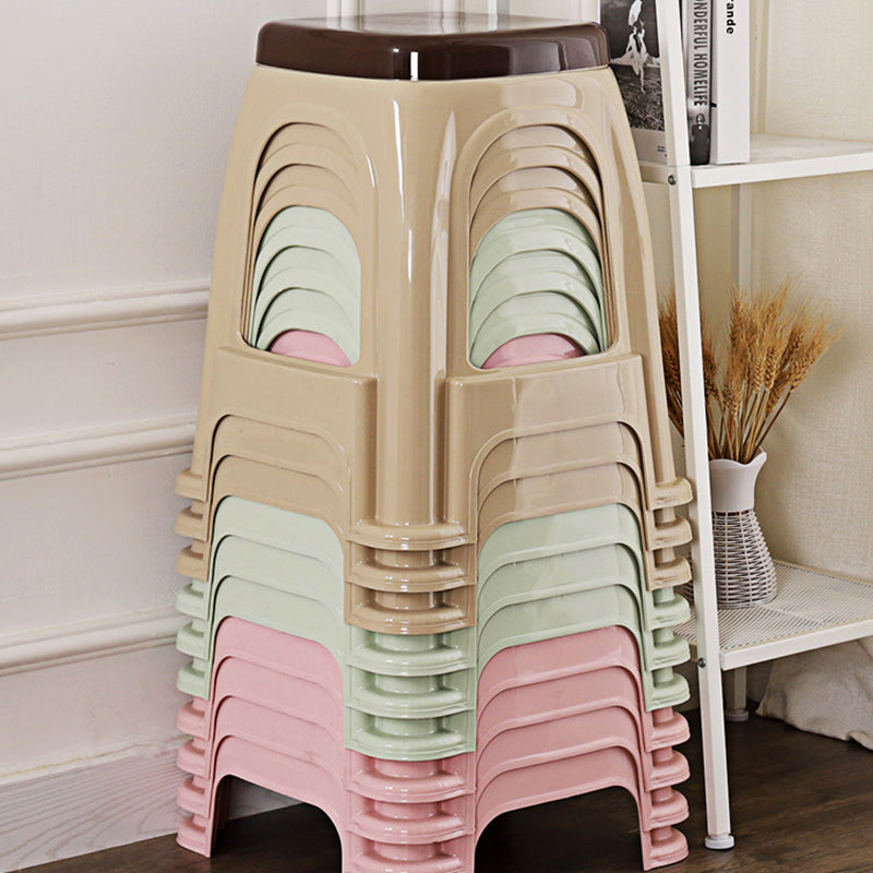 Contemporary Nordic Square Plastic Stackable Chair Footrest For Bedroom