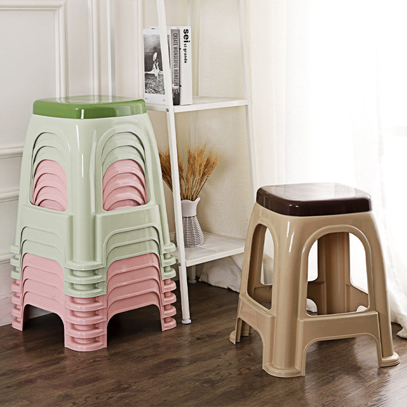 Contemporary Nordic Square Plastic Stackable Chair Footrest For Bedroom