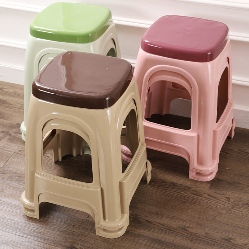 Contemporary Nordic Square Plastic Stackable Chair Footrest For Bedroom