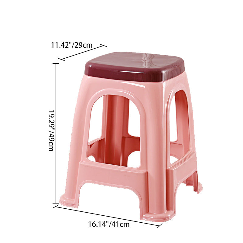 Contemporary Nordic Square Plastic Stackable Chair Footrest For Bedroom