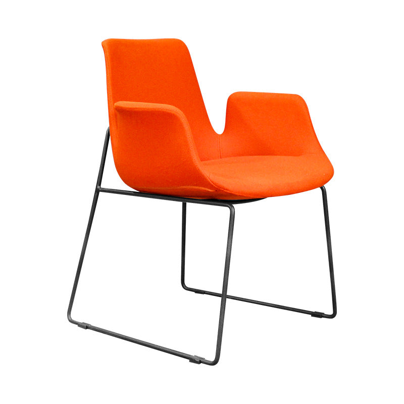 Contemporary Nordic Velvet Stainless Steel Dining Chair Backrest Armrest For Dining Room