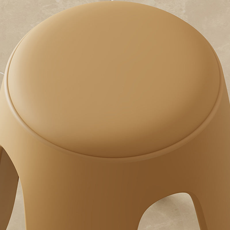 Contemporary Scandinavian Round PU Leather Upholstered Plastic Stackable Chair For Bedroom