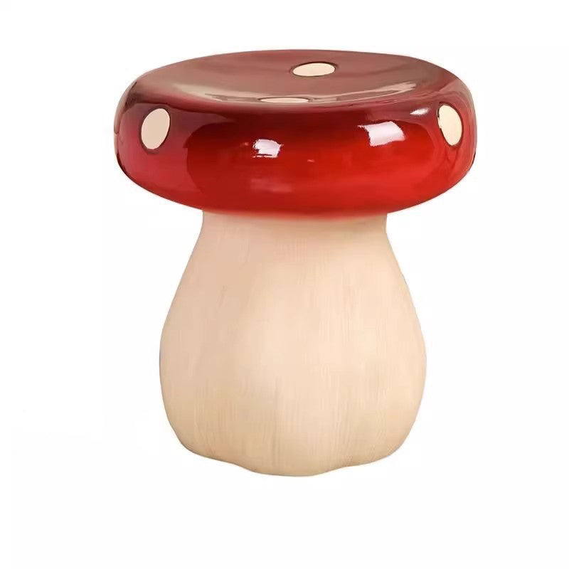 Contemporary Creative Mushroom Resin Fiberglass Low Stool For Bedroom