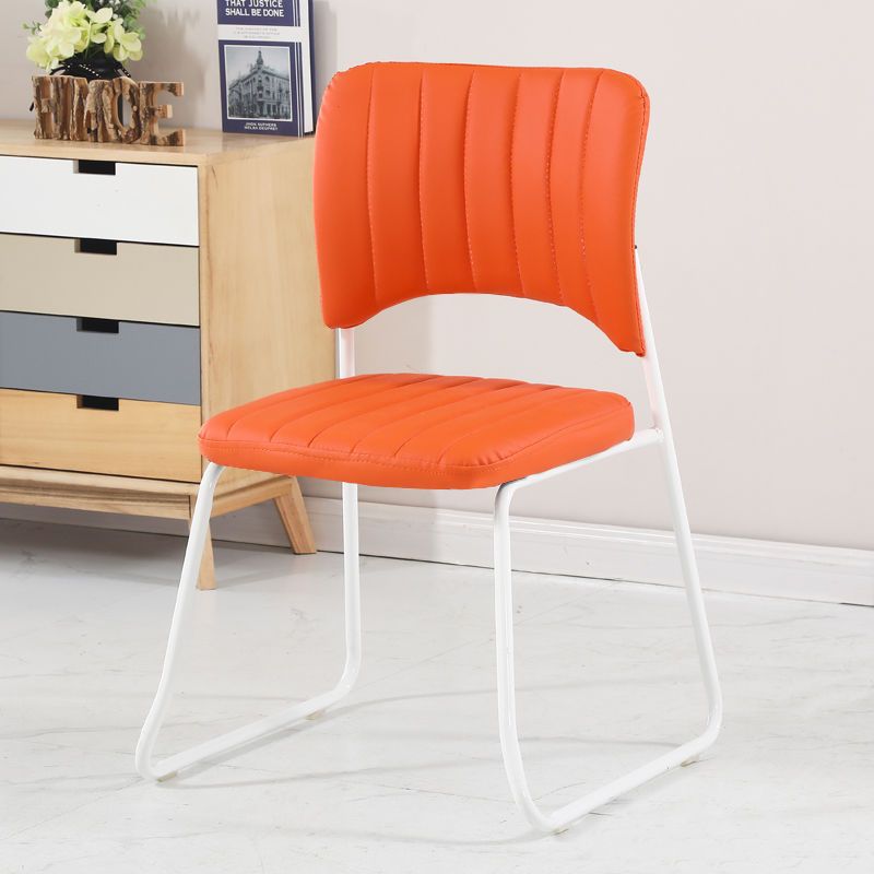 Contemporary Scandinavian Square Artificial Leather Carbon Steel Frame Stackable Vanity Stool Backrest For Bedroom