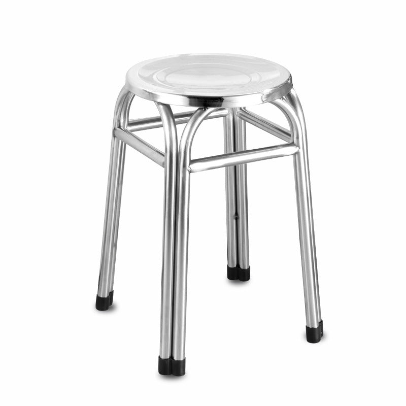 Modern Minimalist Stainless Steel Stackable Round Dining Chair Backless For Dining Room
