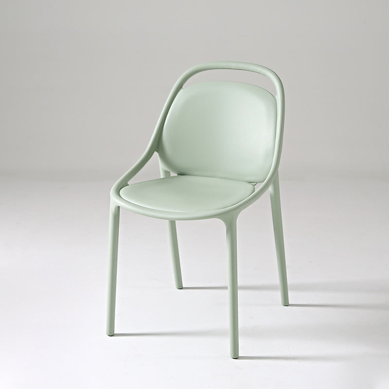 Contemporary Scandinavian Curved Plastic Stackable Dining Chair Backrest For Dining Room
