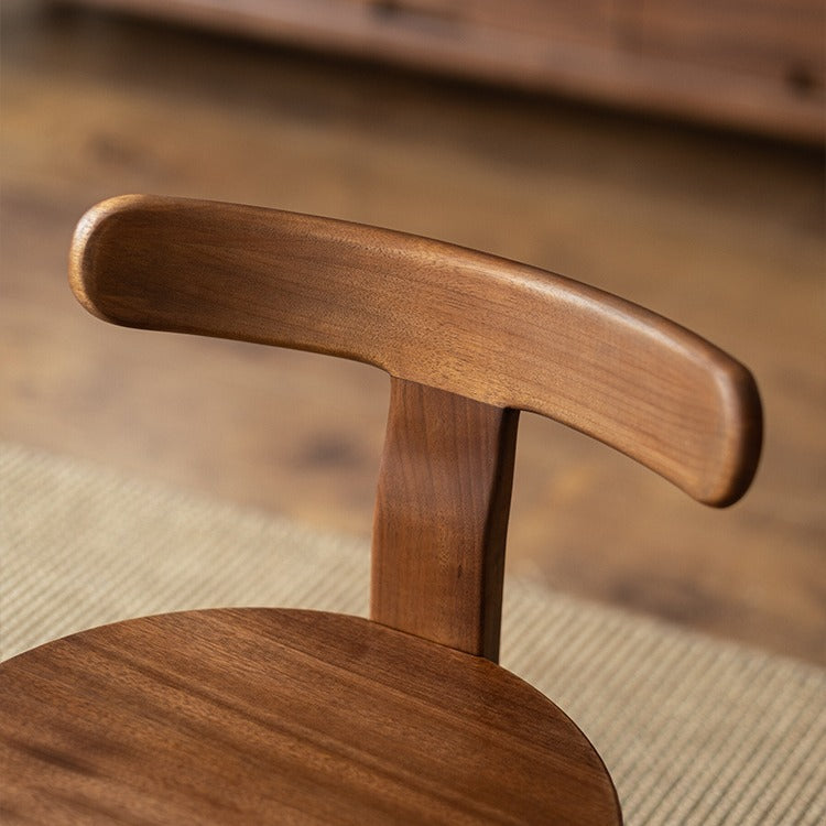 Modern Minimalist Swivel Kids Round Wood Chair Backrest For Living Room
