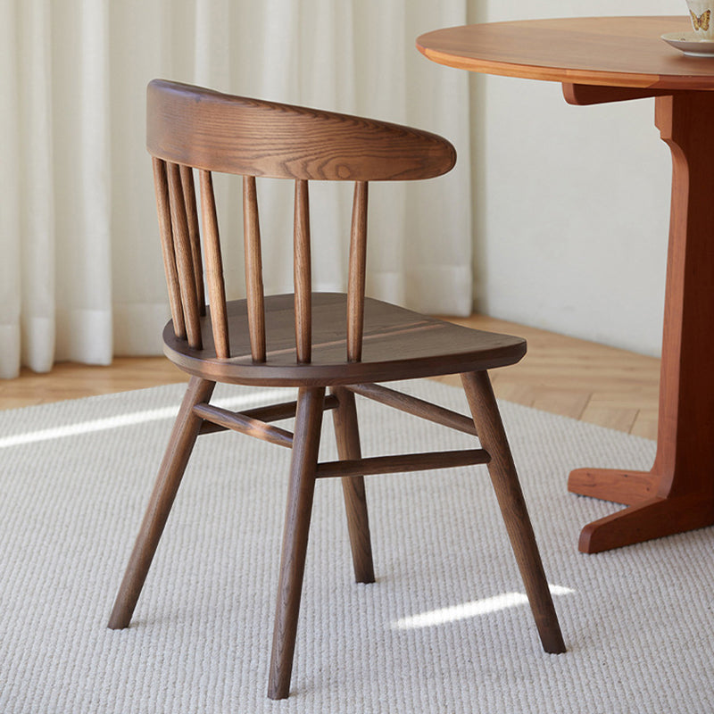 Traditional Vintage Square Arc Ash Wood Dining Chair Backrest For Dining Room