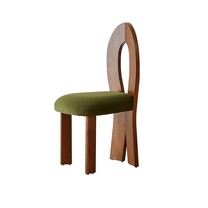 Contemporary Retro Trapezoid Solid Wood Velvet Dining Chair Backrest For Dining Room