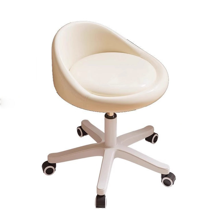 Modern Simplicity Round Microfiber Leather Plastic Vanity Stool Backrest For Bedroom