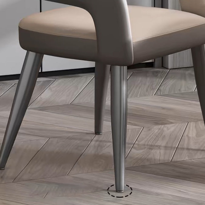 Contemporary Scandinavian Square Cushion Microfiber Leather Iron Backrest Armrest Or Dining Room