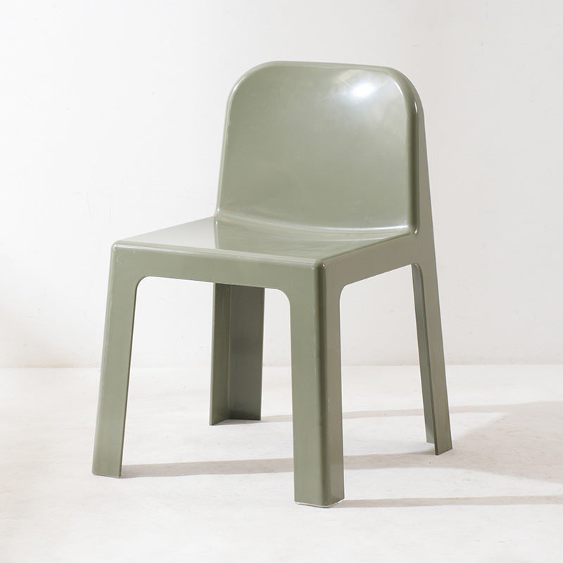 Modern Minimalist Square Seat Plastic Dining Chair Backrest For Dining Room