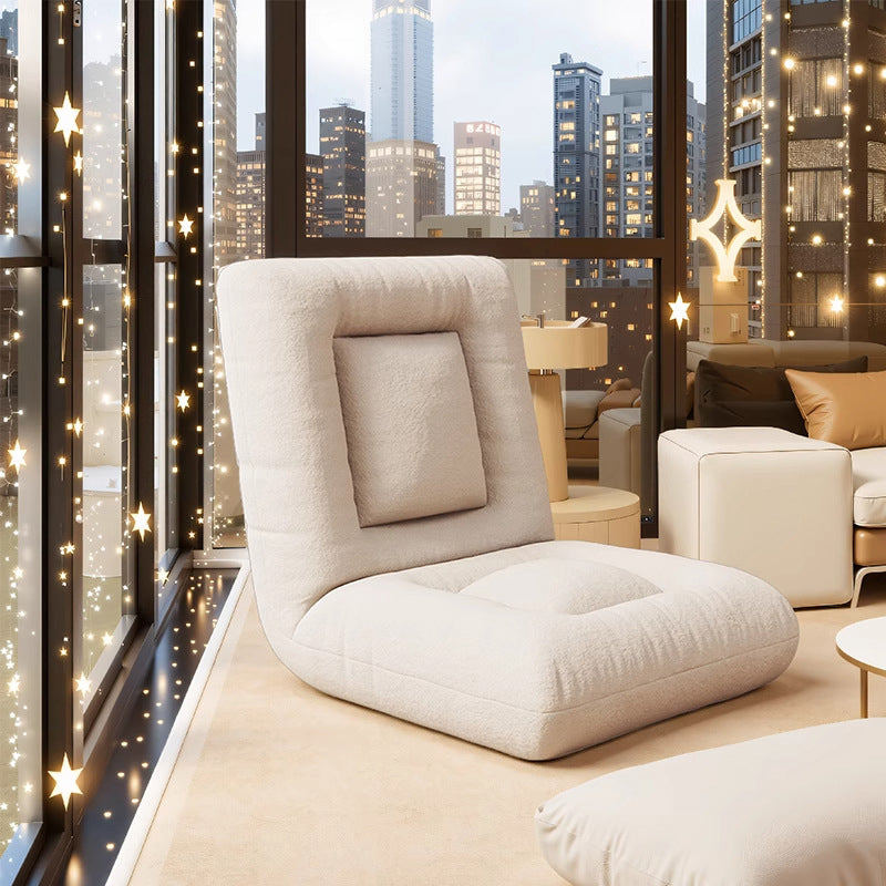 Modern Minimalist Rectangular Steel Frame PP Cotton Velvet Cotton Linen Lazy Sofa Backrest Armless For Bedroom