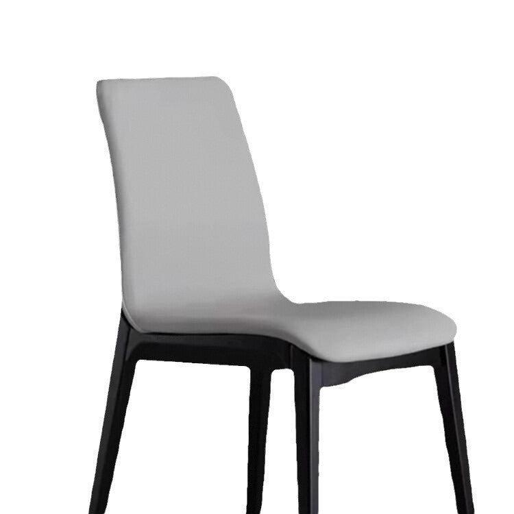 Modern Luxury Rectangle Square Tech Fabric Rubberwood Dining Chair Backrest Armless For Dining Room