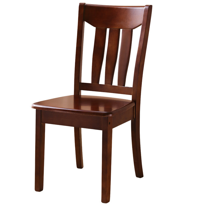 Traditional Chinese Square Parallel Solid Wood Dining Chair Backrest Armless For Dining Room