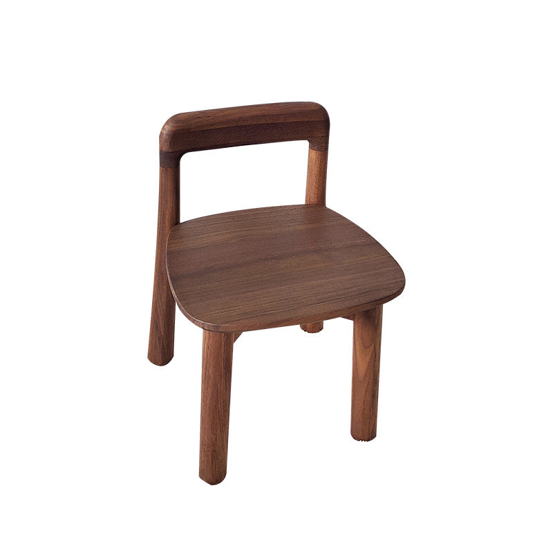 Traditional Vintage Kids Sleek Square Right Angle Black Walnut Chair Backrest For Living Room