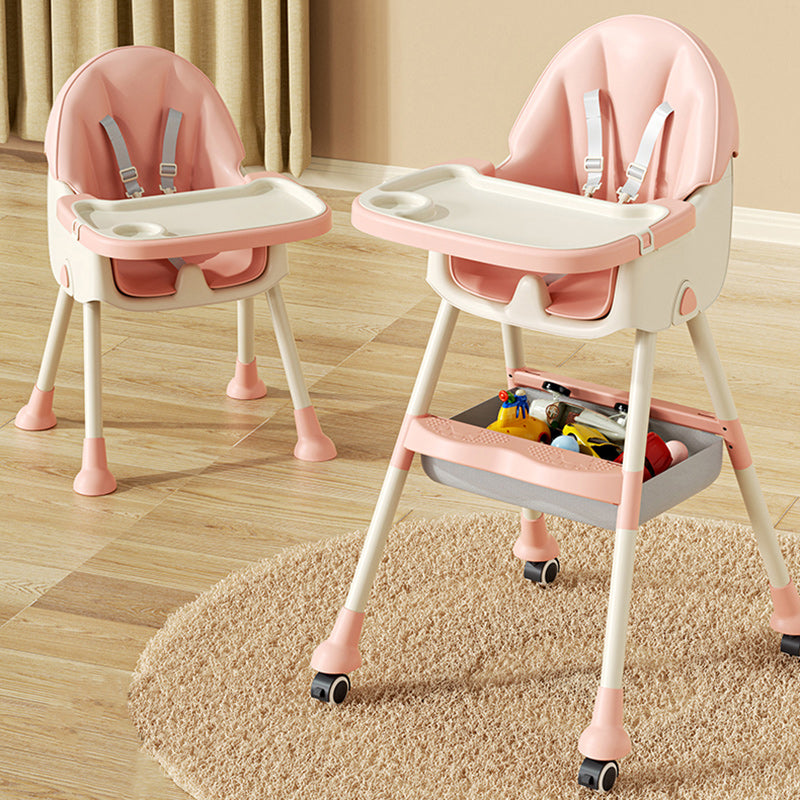 Modern Simplicity Kids Faux Leather PP Steel Pyramid Structure Dining Chair Adjustable Foldable For Dining Room