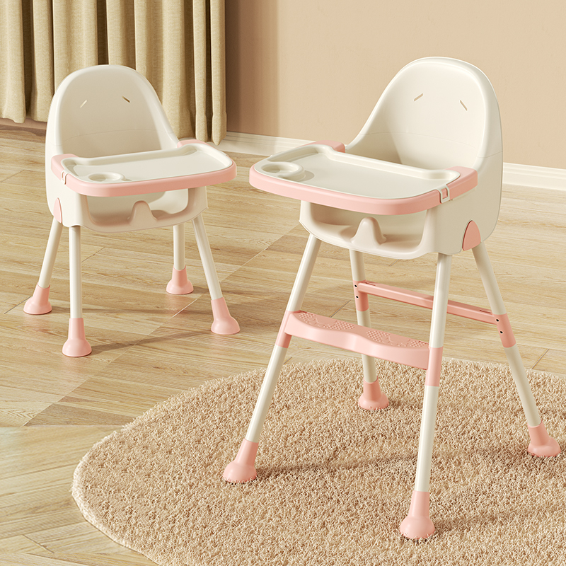 Modern Simplicity Kids Faux Leather PP Steel Pyramid Structure Dining Chair Adjustable Foldable For Dining Room