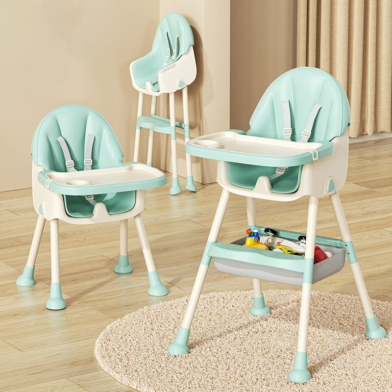 Modern Simplicity Kids Faux Leather PP Steel Pyramid Structure Dining Chair Adjustable Foldable For Dining Room