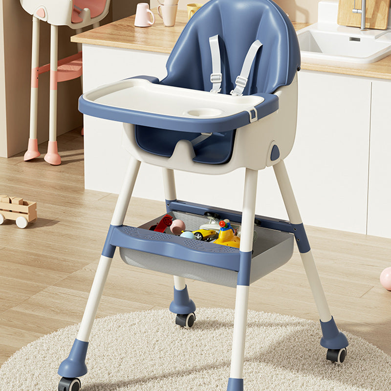 Modern Simplicity Kids Faux Leather PP Steel Pyramid Structure Dining Chair Adjustable Foldable For Dining Room