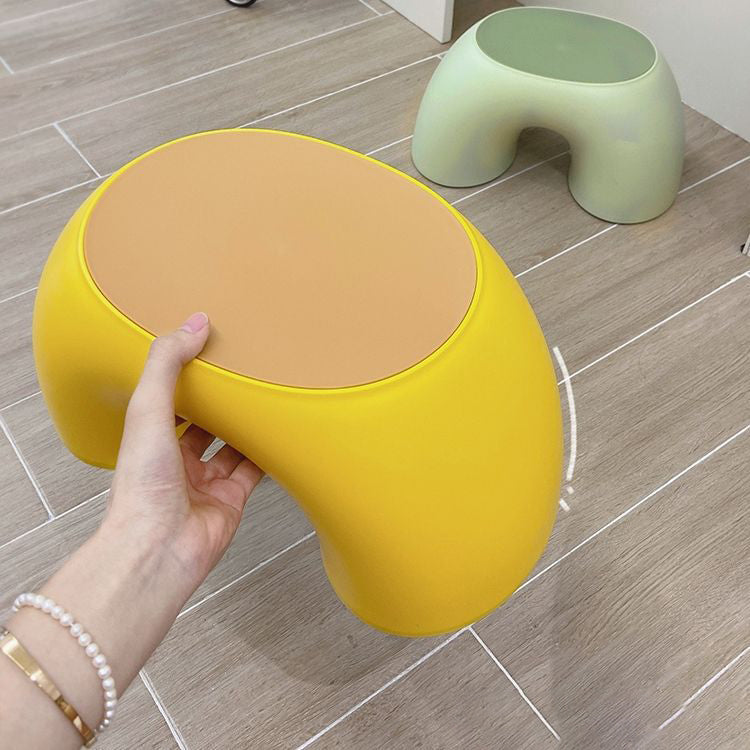 Modern Minimalist Kids Rainbow Shape PP Plastic Low Stool For Living Room
