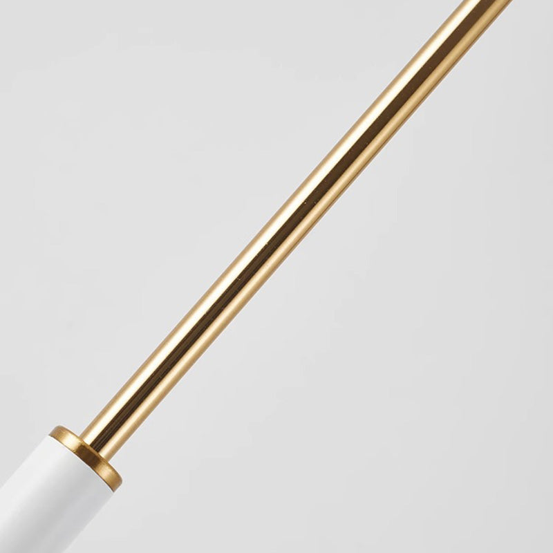 Contemporary Retro Fabric Metal Round Lantern Striped 1-Light Standing Floor Lamp For Living Room