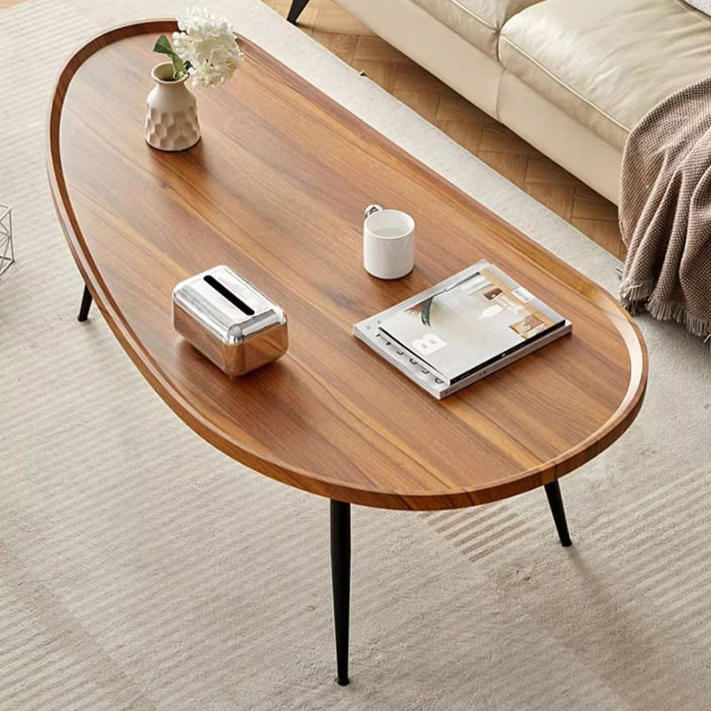 Modern Minimalist MDF & Iron Mango-Shaped Coffee Table For Bedroom & Living Room