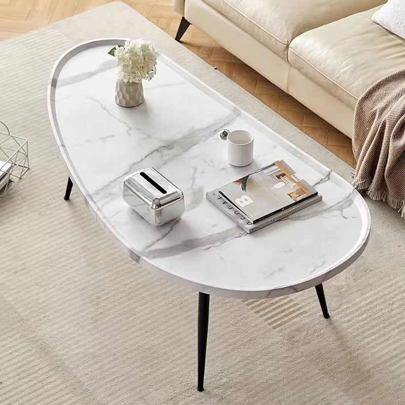 Modern Minimalist MDF & Iron Mango-Shaped Coffee Table For Bedroom & Living Room