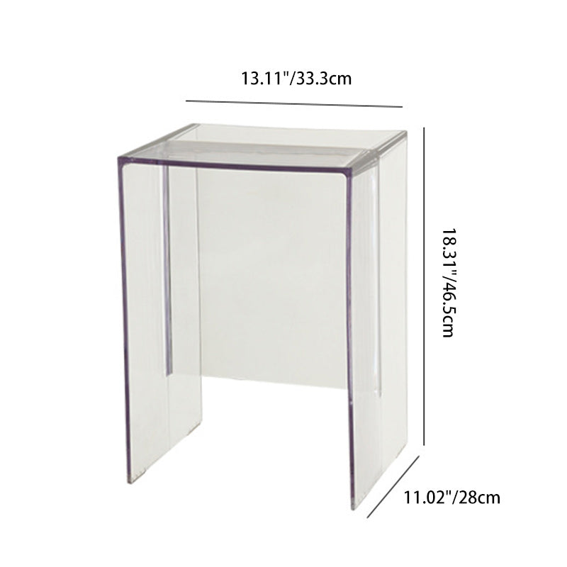 Modern Minimalist PC Rectangular Side Table For Bedroom & Living Room