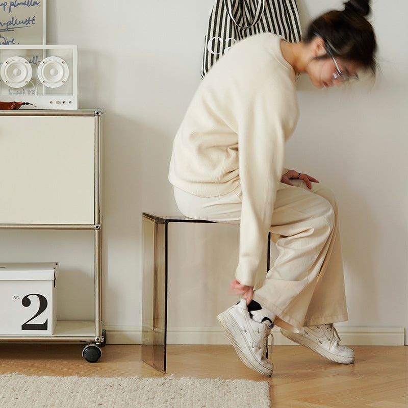 Modern Minimalist PC Rectangular Side Table For Bedroom & Living Room