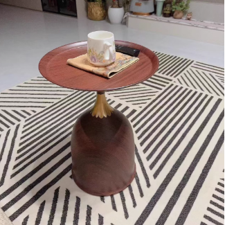 Modern Minimalist Carbon Steel Round Side Table For Bedroom & Living Room
