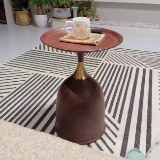 Modern Minimalist Carbon Steel Round Side Table For Bedroom & Living Room