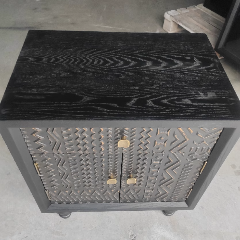 Traditional Vintage Solid Wood Square Nightstand With 1-Drawer For Bedroom & Living Room