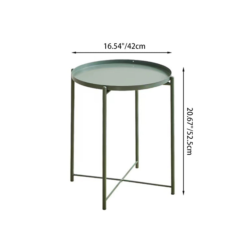 Modern Minimalist Iron Round Side Table For Bedroom & Living Room