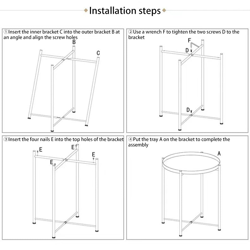 Modern Minimalist Iron Round Side Table For Bedroom & Living Room