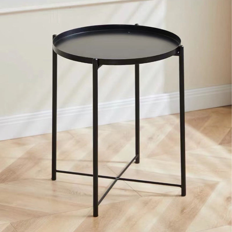 Modern Minimalist Iron Round Side Table For Bedroom & Living Room