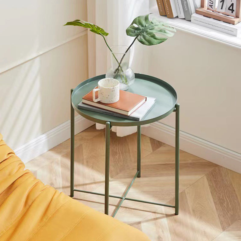 Modern Minimalist Iron Round Side Table For Bedroom & Living Room