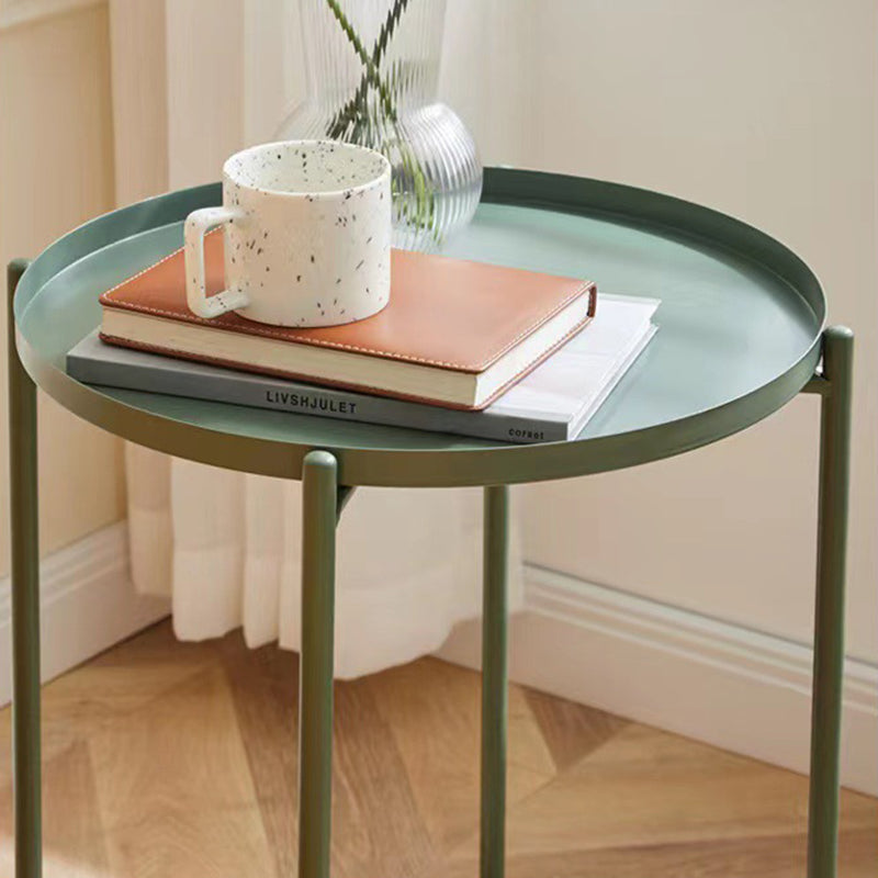 Modern Minimalist Iron Round Side Table For Bedroom & Living Room
